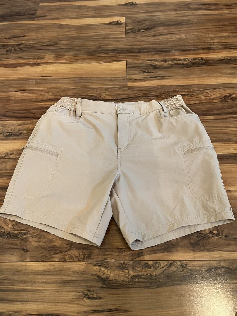 Willit Cargo Shorts Womens Large Khaki Elastic Waist Hiking Outdoor